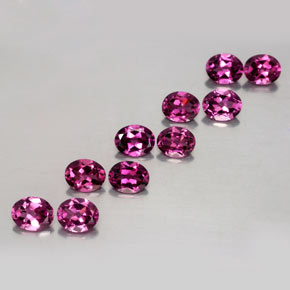캐럿 천연 라즈베리 레드 로돌라이트 가넷 보석, 타원형 컷, 4.9×4 mm, VS