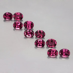 캐럿 천연 라즈베리 레드 로돌라이트 가넷 보석, 타원형 컷, 5×4 mm, VS