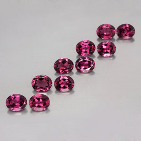 캐럿 천연 라즈베리 레드 로돌라이트 가넷 보석, 타원형 컷, 5×4 mm, VS