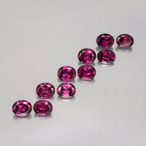 4.88캐럿 천연 라즈베리 레드 로돌라이트 가넷 보석, 타원형 컷, 5.1×4.2 mm, VS