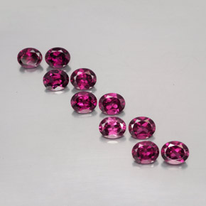 4.88캐럿 천연 라즈베리 레드 로돌라이트 가넷 보석, 타원형 컷, 5.1×4.2 mm, VS