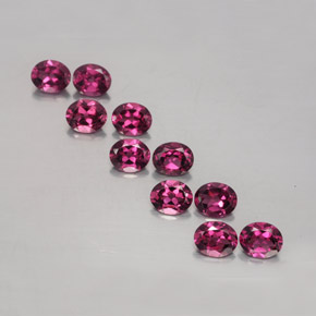 캐럿 천연 라즈베리 레드 로돌라이트 가넷 보석, 타원형 컷, 5×4.1 mm, VS