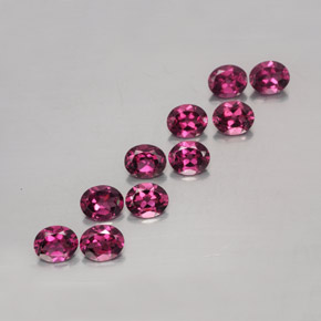 캐럿 천연 라즈베리 레드 로돌라이트 가넷 보석, 타원형 컷, 5×4.1 mm, VS