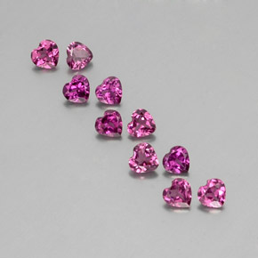 캐럿 천연 라즈베리 레드 로돌라이트 가넷 보석, 하트 모양, 3.8×3.7 mm, VVS-VS