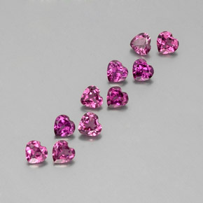 캐럿 천연 라즈베리 레드 로돌라이트 가넷 보석, 하트 모양, 3.8×3.7 mm, VVS-VS