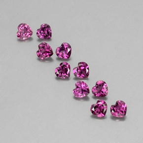 캐럿 천연 라즈베리 레드 로돌라이트 가넷 보석, 하트 모양, 4×3.8 mm, VVS-VS