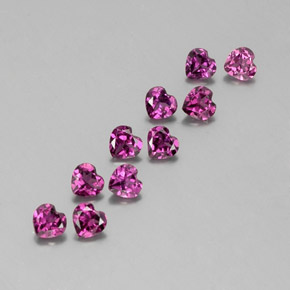캐럿 천연 라즈베리 레드 로돌라이트 가넷 보석, 하트 모양, 4×3.8 mm, VVS-VS