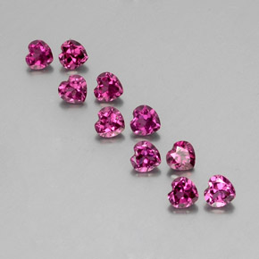 2.84캐럿 천연 딥 퍼플 로돌라이트 가넷 보석, 하트 모양, 4×3.8 mm, VVS-VS