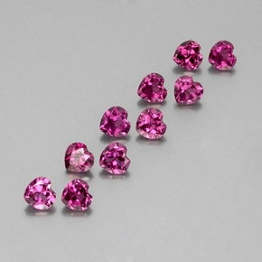 2.84캐럿 천연 딥 퍼플 로돌라이트 가넷 보석, 하트 모양, 4×3.8 mm, VVS-VS