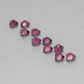 2.84캐럿 천연 딥 퍼플 로돌라이트 가넷 보석, 하트 모양, 4×3.8 mm, VVS-VS