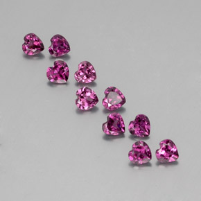2.57캐럿 천연 다크 퍼플 로돌라이트 가넷 보석, 하트 모양, 4×3.8 mm, VS