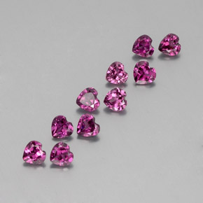 2.57캐럿 천연 다크 퍼플 로돌라이트 가넷 보석, 하트 모양, 4×3.8 mm, VS
