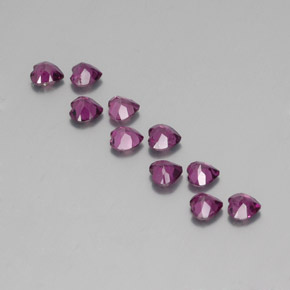 2.57캐럿 천연 다크 퍼플 로돌라이트 가넷 보석, 하트 모양, 4×3.8 mm, VS