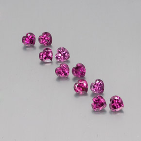 3.49캐럿 천연 라즈베리 레드 로돌라이트 가넷 보석, 하트 모양, 4.2×3.9 mm, VS