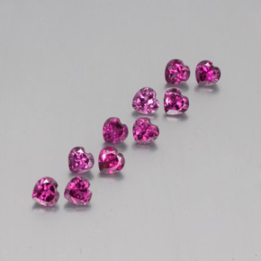 3.49캐럿 천연 라즈베리 레드 로돌라이트 가넷 보석, 하트 모양, 4.2×3.9 mm, VS
