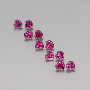 3.22캐럿 천연 라즈베리 레드 로돌라이트 가넷 보석, 하트 모양, 4×3.9 mm, VS