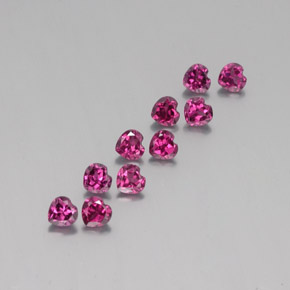 3.22캐럿 천연 라즈베리 레드 로돌라이트 가넷 보석, 하트 모양, 4×3.9 mm, VS