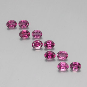 3.98캐럿 천연 라즈베리 레드 로돌라이트 가넷 보석, 타원형 컷, 5×4 mm, VS