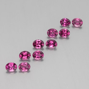 4.12캐럿 천연 라즈베리 레드 로돌라이트 가넷 보석, 타원형 컷, 4.9×3.9 mm, VS