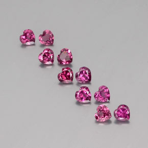 캐럿 천연 라즈베리 레드 로돌라이트 가넷 보석, 하트 모양, 3.9×3.7 mm, VVS-VS