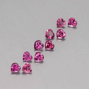 캐럿 천연 라즈베리 레드 로돌라이트 가넷 보석, 하트 모양, 3.9×3.7 mm, VVS-VS