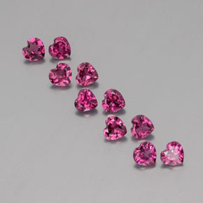 캐럿 천연 라즈베리 레드 로돌라이트 가넷 보석, 하트 모양, 4×3.9 mm, VVS-VS