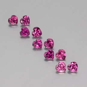 캐럿 천연 라즈베리 레드 로돌라이트 가넷 보석, 하트 모양, 4×3.9 mm, VVS-VS