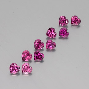 캐럿 천연 라즈베리 레드 로돌라이트 가넷 보석, 하트 모양, 4×3.9 mm, VVS-VS