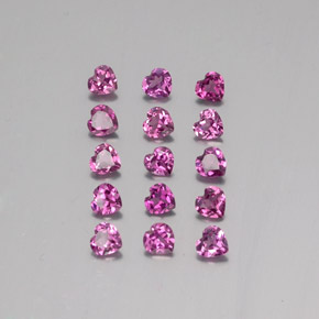 3.54캐럿 천연 깊은 핑크빛 퍼플 로돌라이트 가넷 보석, 하트 모양, 3.9×3.8 mm, VVS-VS
