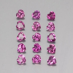 3.54캐럿 천연 깊은 핑크빛 퍼플 로돌라이트 가넷 보석, 하트 모양, 3.9×3.8 mm, VVS-VS