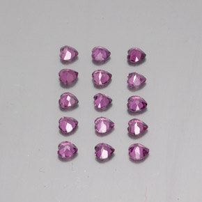 3.54캐럿 천연 깊은 핑크빛 퍼플 로돌라이트 가넷 보석, 하트 모양, 3.9×3.8 mm, VVS-VS