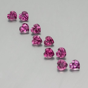 2.81캐럿 천연 딥 퍼플 로돌라이트 가넷 보석, 하트 모양, 4×4 mm, VVS-VS