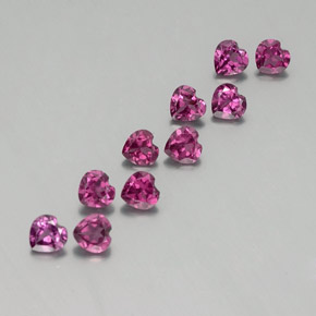 2.81캐럿 천연 딥 퍼플 로돌라이트 가넷 보석, 하트 모양, 4×4 mm, VVS-VS