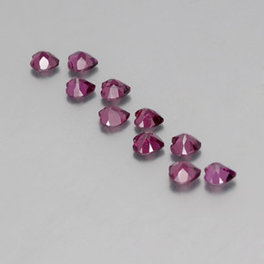 2.81캐럿 천연 딥 퍼플 로돌라이트 가넷 보석, 하트 모양, 4×4 mm, VVS-VS