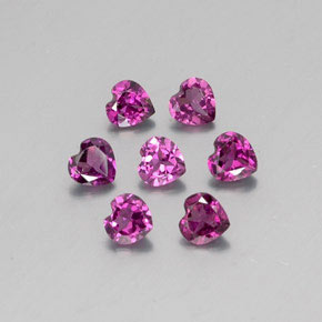 캐럿 천연 라즈베리 레드 로돌라이트 가넷 보석, 하트 모양, 4.1×4 mm, VVS-VS