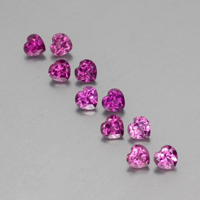 캐럿 천연 라즈베리 레드 로돌라이트 가넷 보석, 하트 모양, 4×3.8 mm, VVS-VS