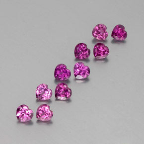 캐럿 천연 라즈베리 레드 로돌라이트 가넷 보석, 하트 모양, 4×3.8 mm, VVS-VS