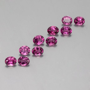 3.98캐럿 천연 딥 퍼플 로돌라이트 가넷 보석, 타원형 컷, 4.9×4 mm, VS