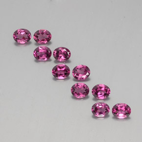 3.97캐럿 천연 라즈베리 레드 로돌라이트 가넷 보석, 타원형 컷, 5×4.1 mm, VS