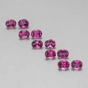3.93캐럿 천연 라즈베리 레드 로돌라이트 가넷 보석, 타원형 컷, 4.9×3.9 mm, VS