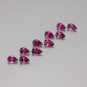 캐럿 천연 라즈베리 레드 로돌라이트 가넷 보석, 배 모양, 6×4.2 mm, VS