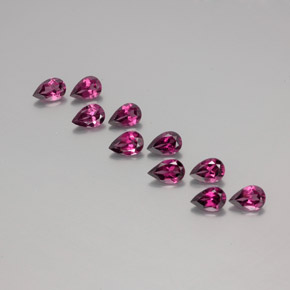 캐럿 천연 라즈베리 레드 로돌라이트 가넷 보석, 배 모양, 6×4.2 mm, VS