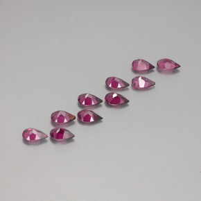 캐럿 천연 라즈베리 레드 로돌라이트 가넷 보석, 배 모양, 6×4.2 mm, VS