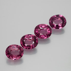 4.08캐럿 천연 라베리 레드 로돌라이트 가넷 보석, 타원형 컷, 6.6×5.5 mm, VVS-VS