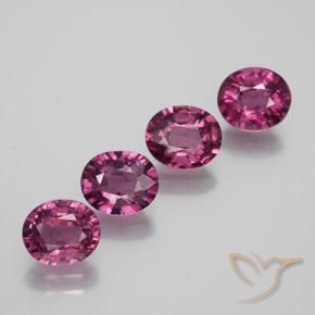 3.87캐럿 천연 미디엄 퍼플 로돌라이트 가넷 보석, 타원형 컷, 6.4×5.4 mm, VVS-VS