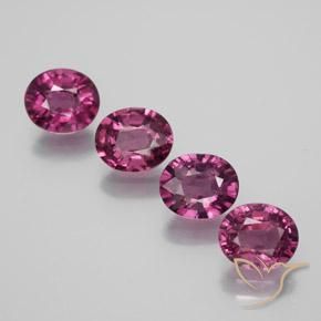 3.87캐럿 천연 미디엄 퍼플 로돌라이트 가넷 보석, 타원형 컷, 6.4×5.4 mm, VVS-VS