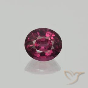 1.70ct 자연스러운 어두운 보라색 로돌라이트 가넷, 타원형, VS