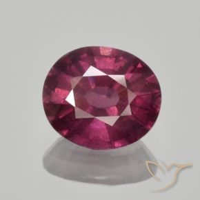 1.65ct 자연스러운 미디엄 다크 퍼플 로돌라이트 가넷, 타원형, VS
