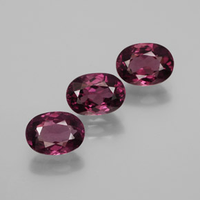 캐럿 천연 라즈베리 레드 로돌라이트 가넷 보석, 타원형 컷, 7.1×5.2 mm, VS