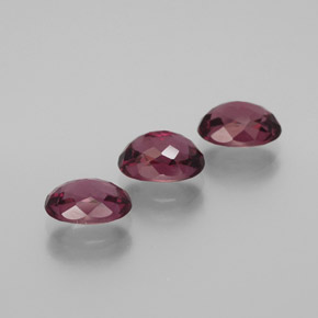 캐럿 천연 라즈베리 레드 로돌라이트 가넷 보석, 타원형 컷, 7.1×5.2 mm, VS